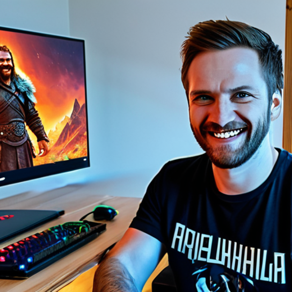 오딘 발할라 라이징 실시간 스트리밍 팁 - Engaging Intro**

"A friendly streamer with a big smile, wearing a comfortable gaming t-shirt, wavin...
